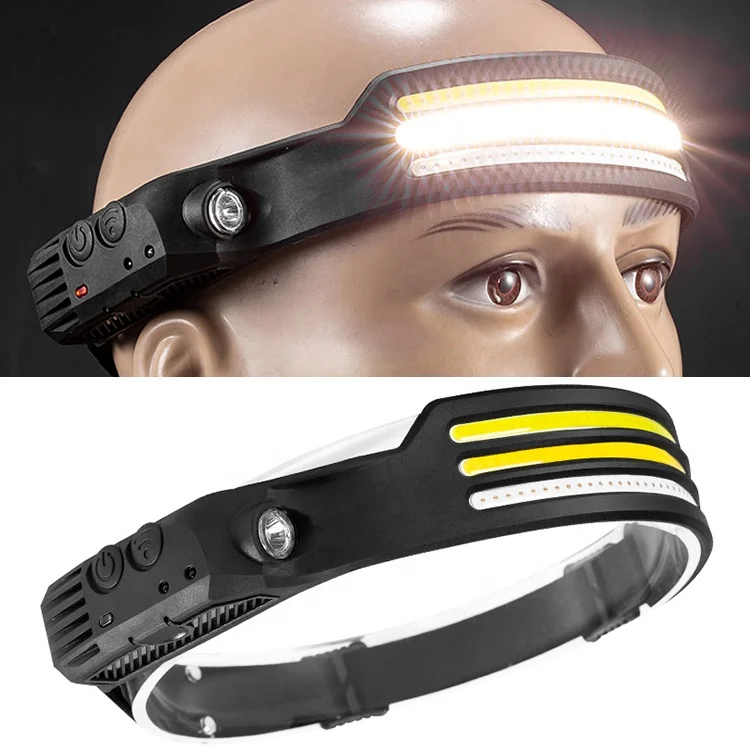 Mini Rechargeable LED Headlamp Hand Sensor Headlight Camping Flashlight Head Light Torch Lamp With USB