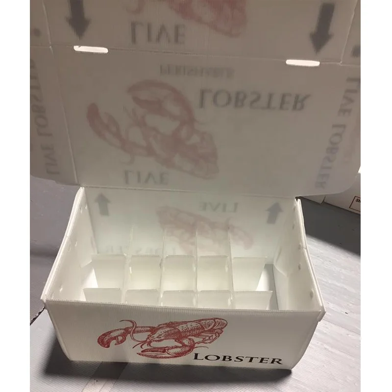 Corruone Seafood Box Corrugated Plastic Fish And Seafood Packing Box Waterproof PP Plastic Boxes for Frozen Fish