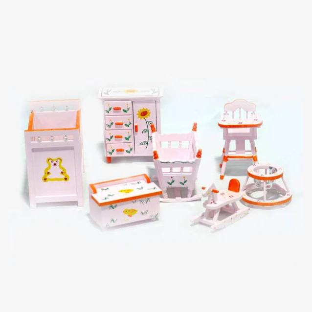 1:12 scale Doll house furniture toy set Wooden miniature diy kit Princess mini living room decorate accessories