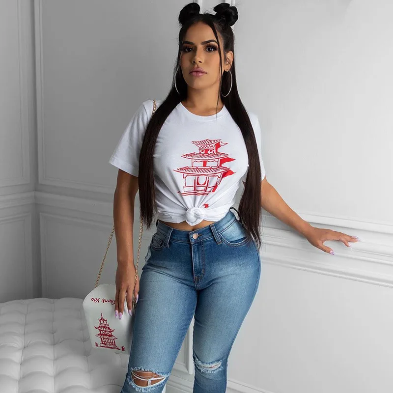 
Thank You Print Cotton Women Blouse Short Sleeve Summer Fits Women Tee Shirts And Crop Tops 