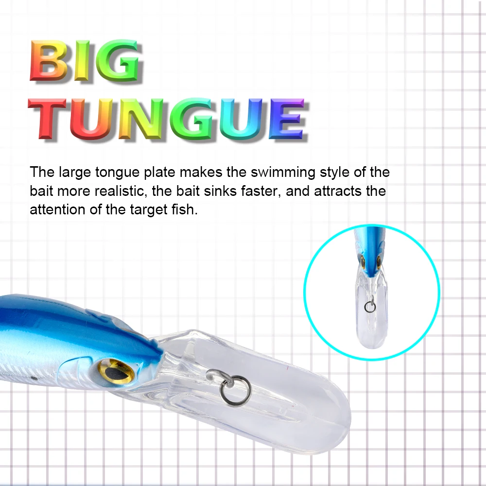 180mm 98g Deep depth trolling minnow hard plastic fishing bait lure fishing lures saltwater trolling