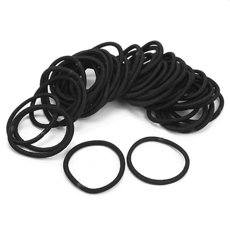 custom Width Rubber Bands Solid Hair Bundles Ponytail Holder Elastic Hair Ring For Girls