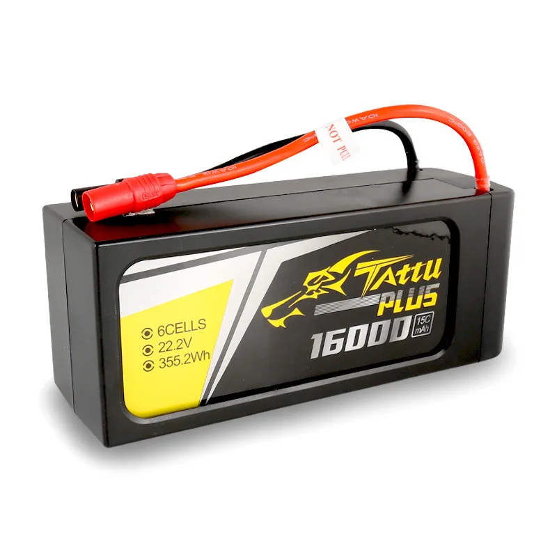 TATTU PLUS 16000mAh 22.2V 6S 15C intelligent LiPO fast charing Battery Rechargeable Lithium Battery for uav drone