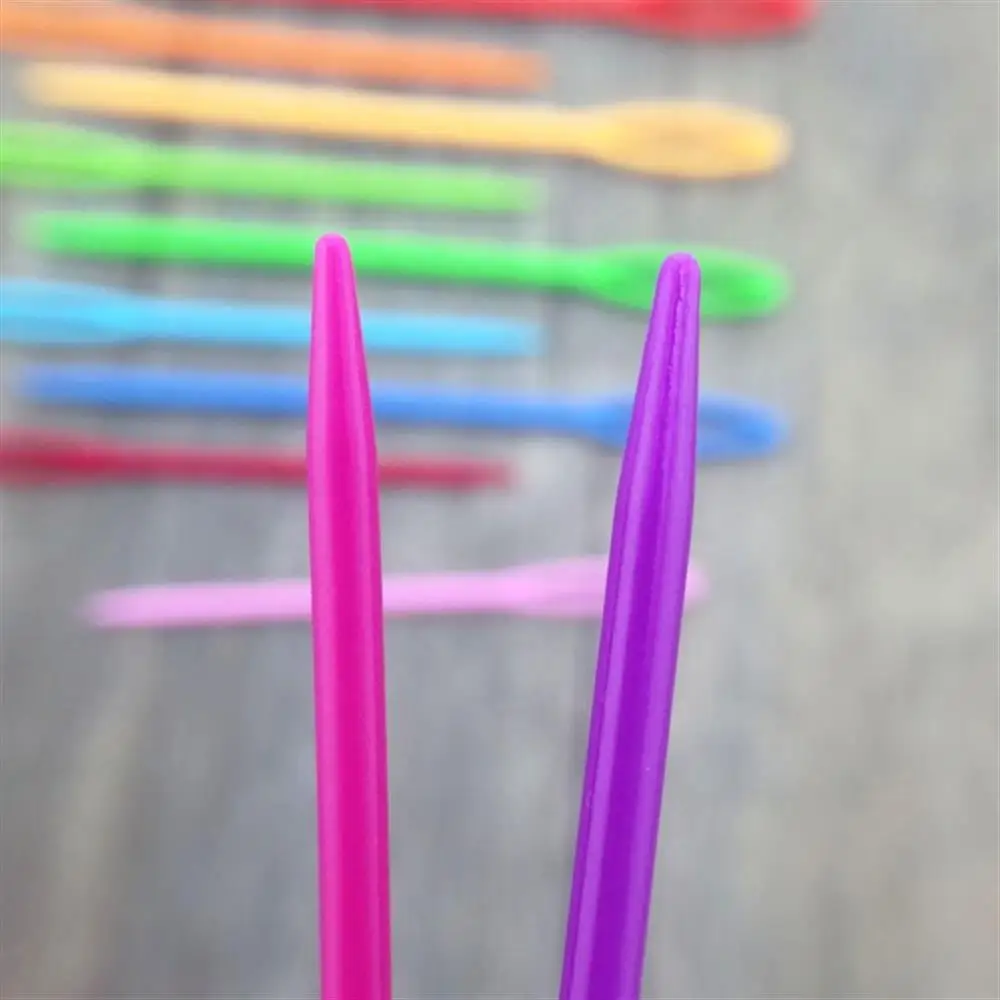 20PCs Mixed Color 7cm/9cm Plastic Knitting Needles Crochet Hooks Wool Yarn Needle Children DIY Sweater Weaving Tools Accessory
