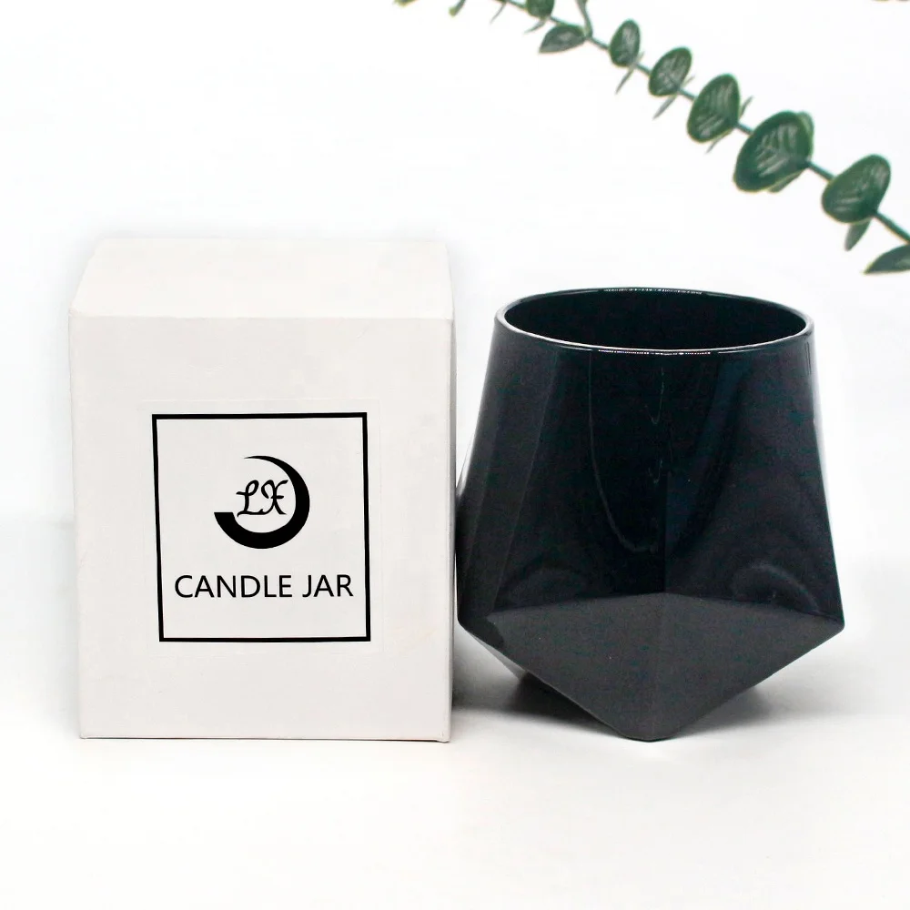 FEGNJUN hexagonal speckle design unique new style gold white electroplated gold candles jars for candles with gold rim