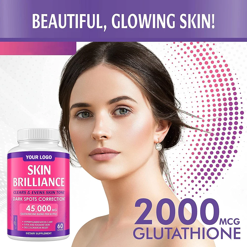 Hot Sale Gmp Manufacturer Collagen Vitamin C Pills L Glutathione Capsules With Anti-Aging Skin Whitening