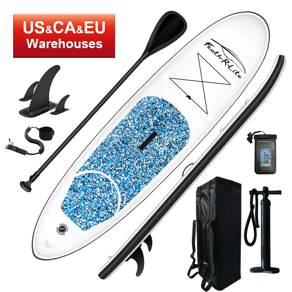  FUNWATER Drop Shipping sup inflatable plastic surfboard stand board paddle fishing