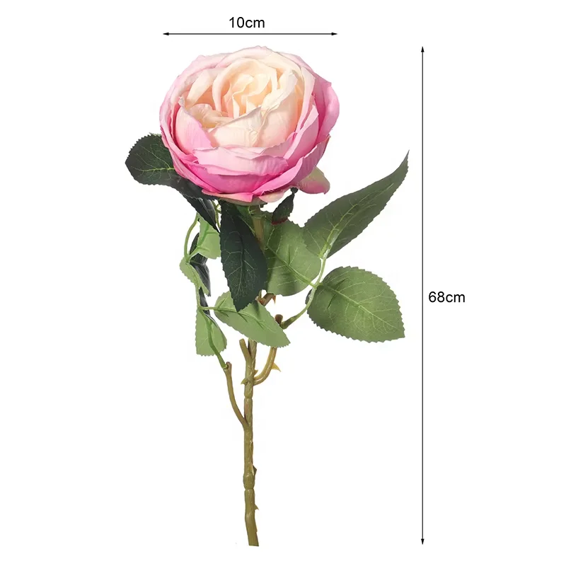 Hot trend Oh Arts 68cm Artificial Rose Silk Eternal Rose Long Stem Rose White Rose for Wedding Decorative Flowers