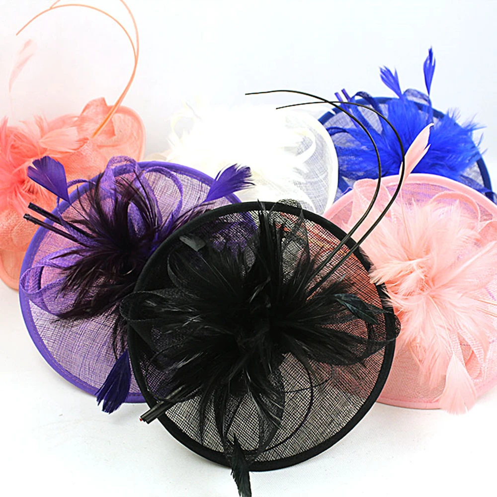 Boutique Sinamay Top Phillbox Kentucky Derby Ascot Tea Party Wedding Bridal Fascinator Hat Headwear for Women Lady Celebrity