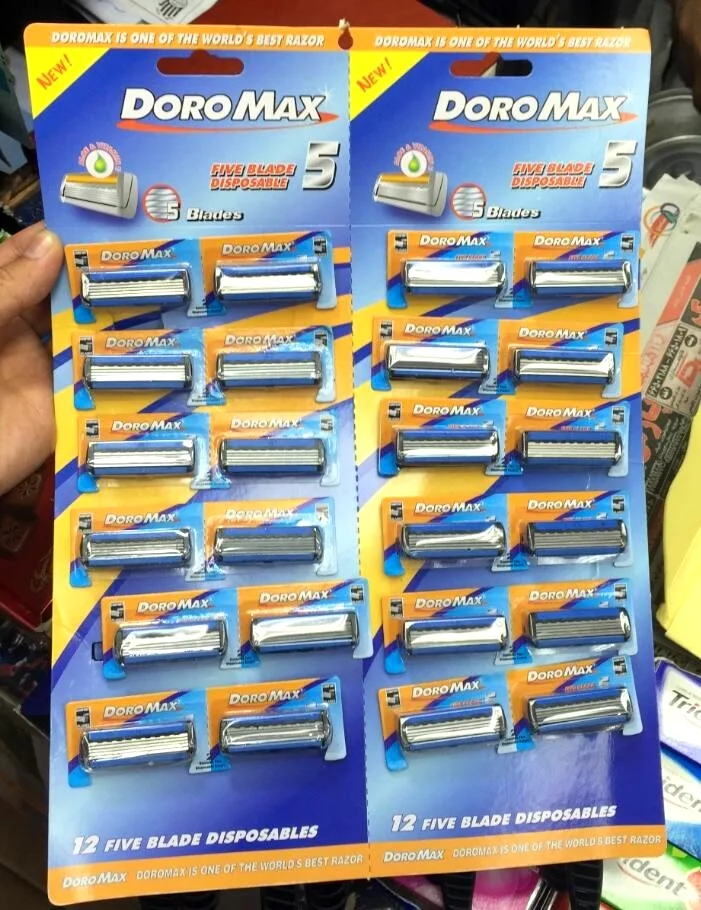 Six blade ladies razor with upgraded 6 blades cartridge around the wide guard bar in lubrication razor