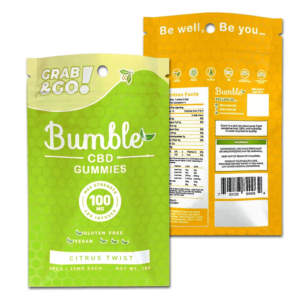 Custom Printed Ziplock Plastic Packaging Edible Candy Gummy Cookie Smell Proof 3.5g Small Mylar Bag