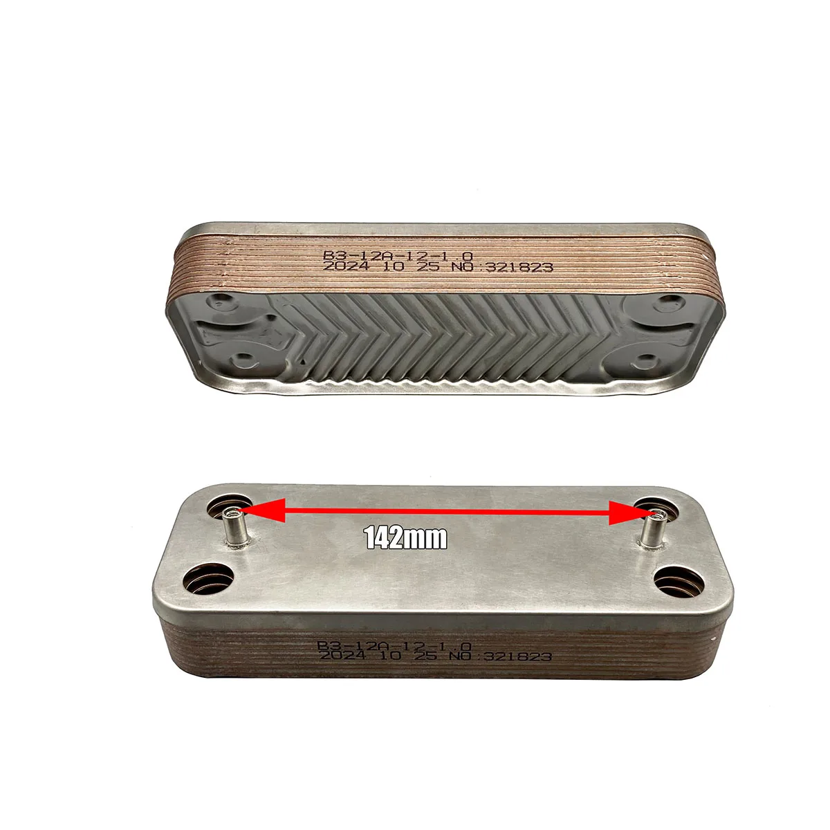 Boilers Parts PARALLEL FLOW Secondary Heat Exchanger 142mm 12-Plates Plate Heat Exchanger For ARI STON Gas Boilers Replace