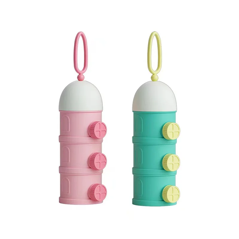 Eco Friendly Travel Portable 3_4 layer Infant Formula Dispenser Baby Milk Powder Storage Container Box