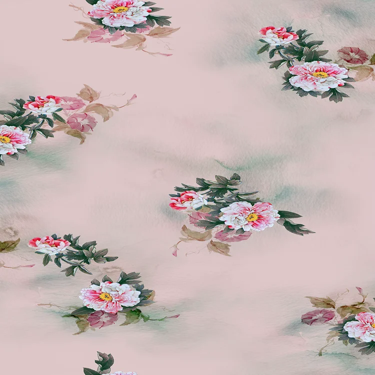 Light Weight Textured Colorful Pattern 120gsm Dobby Georgette 100% Polyester Digital Prints Fabric