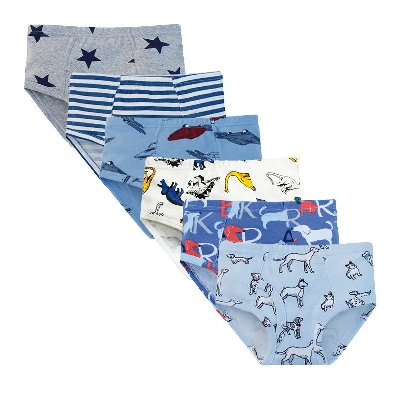 
Custom Cotton Breathable Print Knitted Cartoon Character Kids Boys Briefs Underwear 
