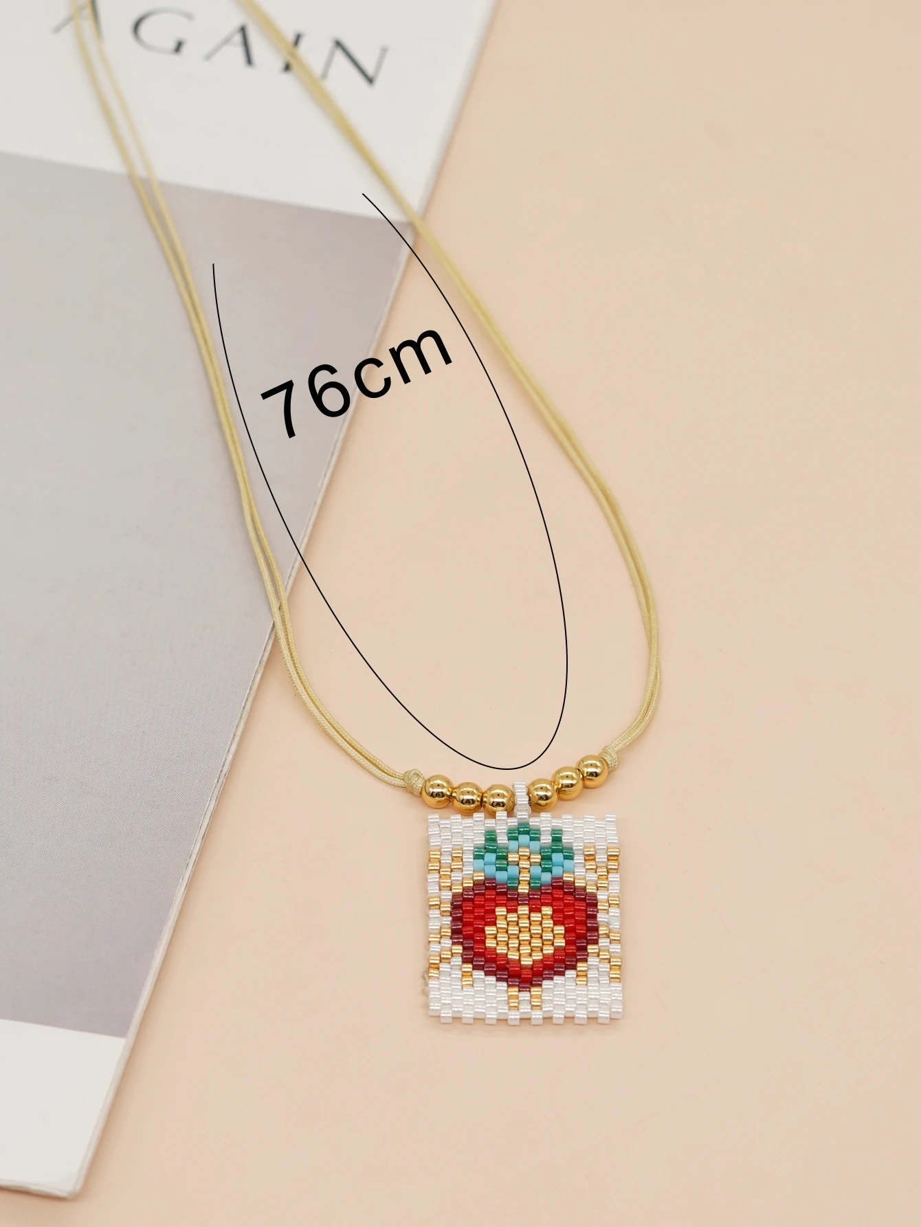 Go2boho Bohemian Gold Plated Beaded Necklace Women Pendant Heart Charm Handmade Colorful Fashion Jewelry Miyuki Bead Necklace