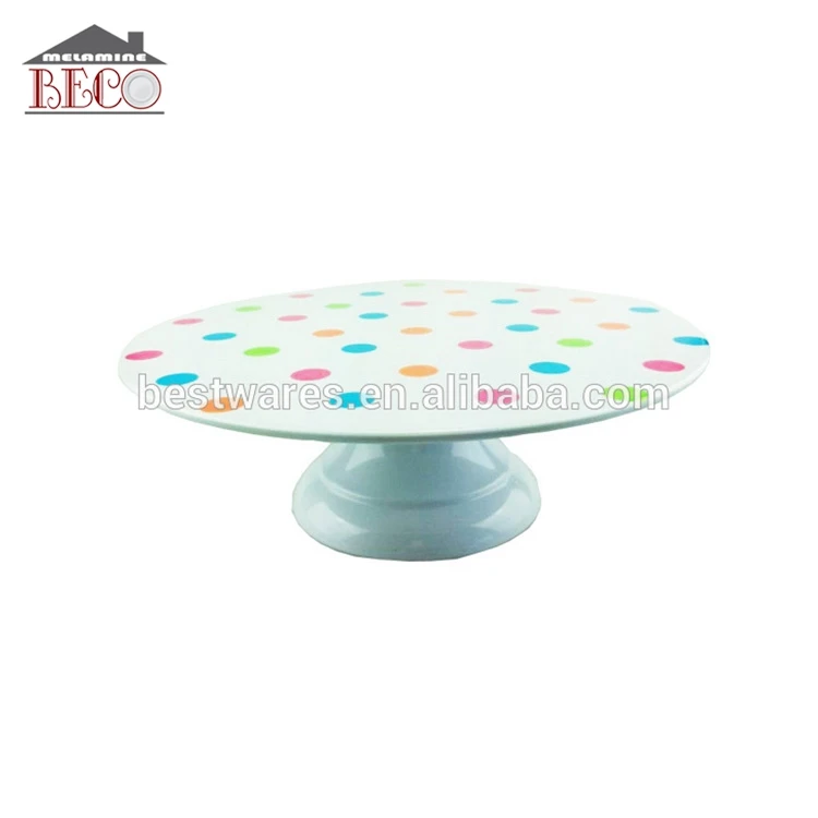 popular sale white melamine cake stand with spots