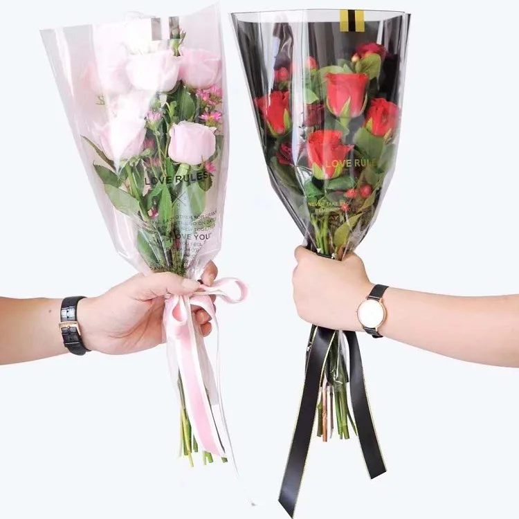 Mini bouquet bag flowers wrapping paper material rose flower shop flower packaging bag paper bag for flower