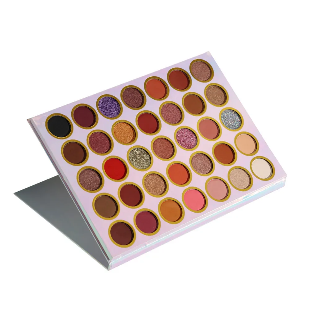 The Radium Style 35 Colors Rainbow Eyeshadow Palette Matte Metallic Shimmer Makeup Eye Shadow Bright Shades Make Your Own Brand