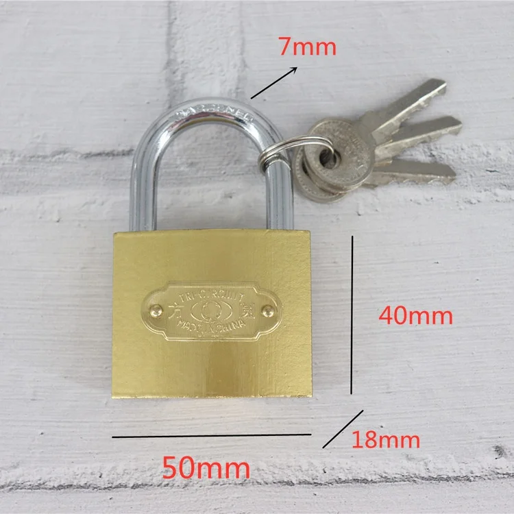 canyu lock factory 50mm padlock  hot sell yellow  iron padlock for wholesale door locks normal key padlocks