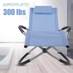 Rocking Sun Lounger Folding Garden Rocking Chair Aluminium Frame Sun Lounger