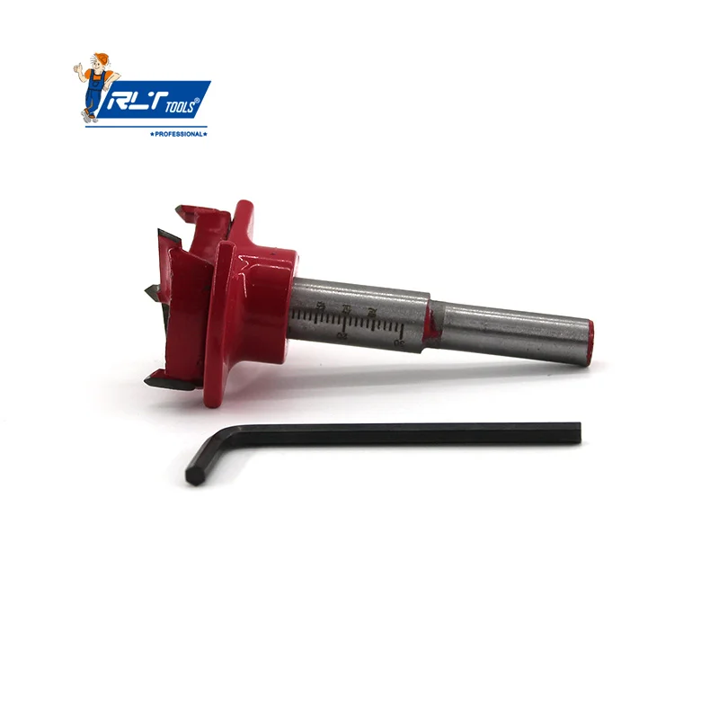35mm Adjustable Wood Drill Bit Hinge Boring Self Centering Hole Saw Cutter Woodworking Tool Drill Bit With Key Wrench