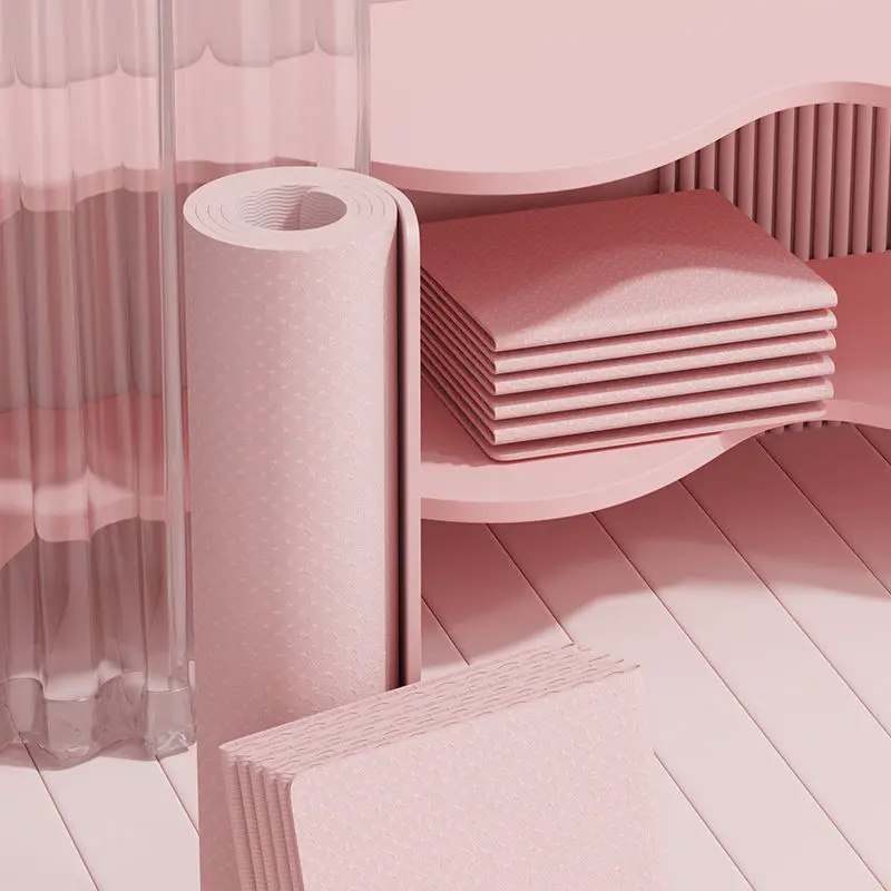 Haiteng Wholesale Price Portable Non Slip Texture Design Travel Eco Friendly Foldable Yoga Mat TPE