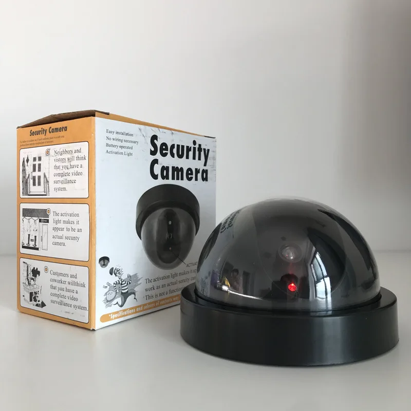 Dome Dummy Fake Security Camera Indoor IR Infrared LED Blink Flashing Light CCTV Waterproof Simulation