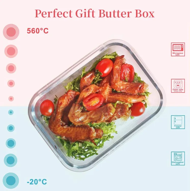 Оптовая продажа упакованный лоток для масла IKOO контейнер стеклянной посуды с крышкой большой держатель