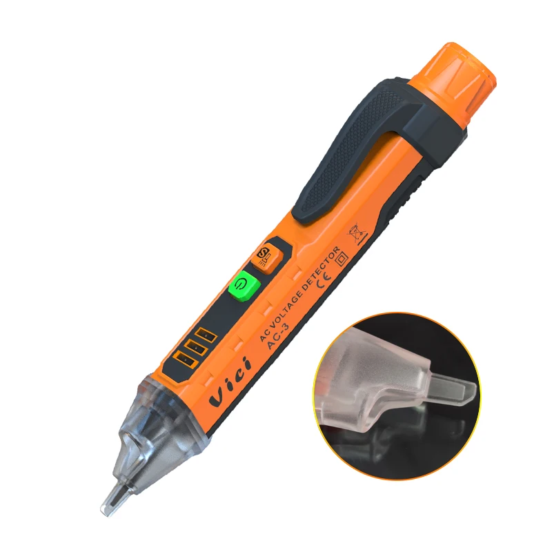 VICI non contact voltage electrical 12V to 1000V tester pen AC-3 with high sensitivity and curved detecting tip design