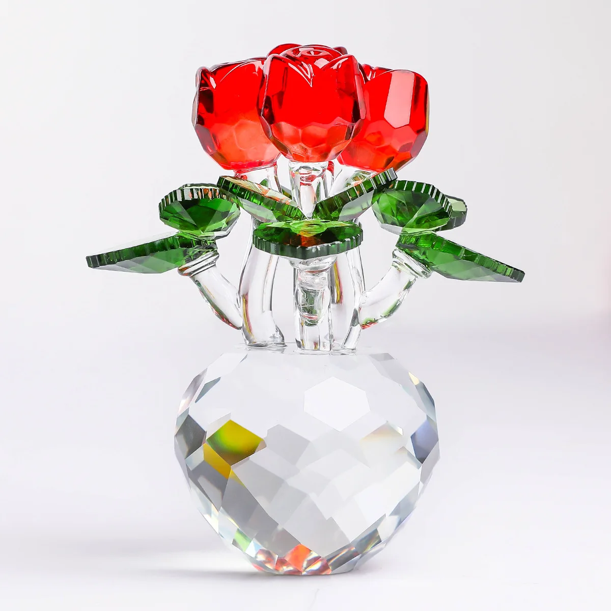 2024 New Product Ornament Souvenir Valentine Gift Figurine High Quality Crystal Rose Flower