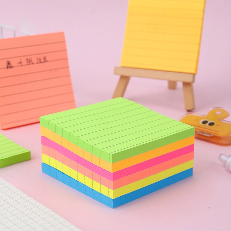 2023 Hot Sale Lined Sticky Notes 4X6 in Bright Ruled Post Sticky Colorful Super Sticking Power Memo Pads Its Strong Adhesive