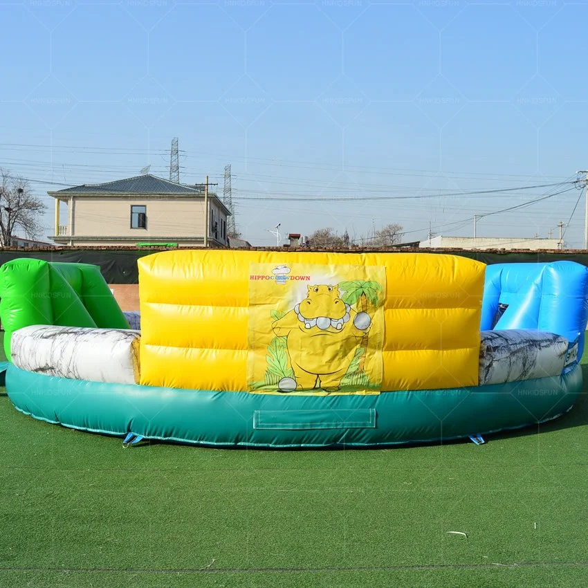 Factory price interactive sport game inflatable hippo chow down inflatable hungry hippo inflatable