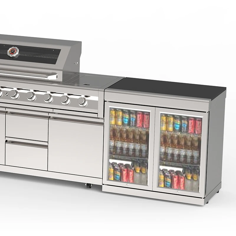 Well Designed Outdoor Kitchen Portable Cabinet Barbecue Grill BBQ Gas Grill