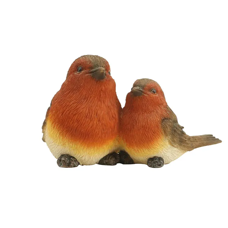 Custom design handmade garden ornaments realistic figurines decor robin resin bird^