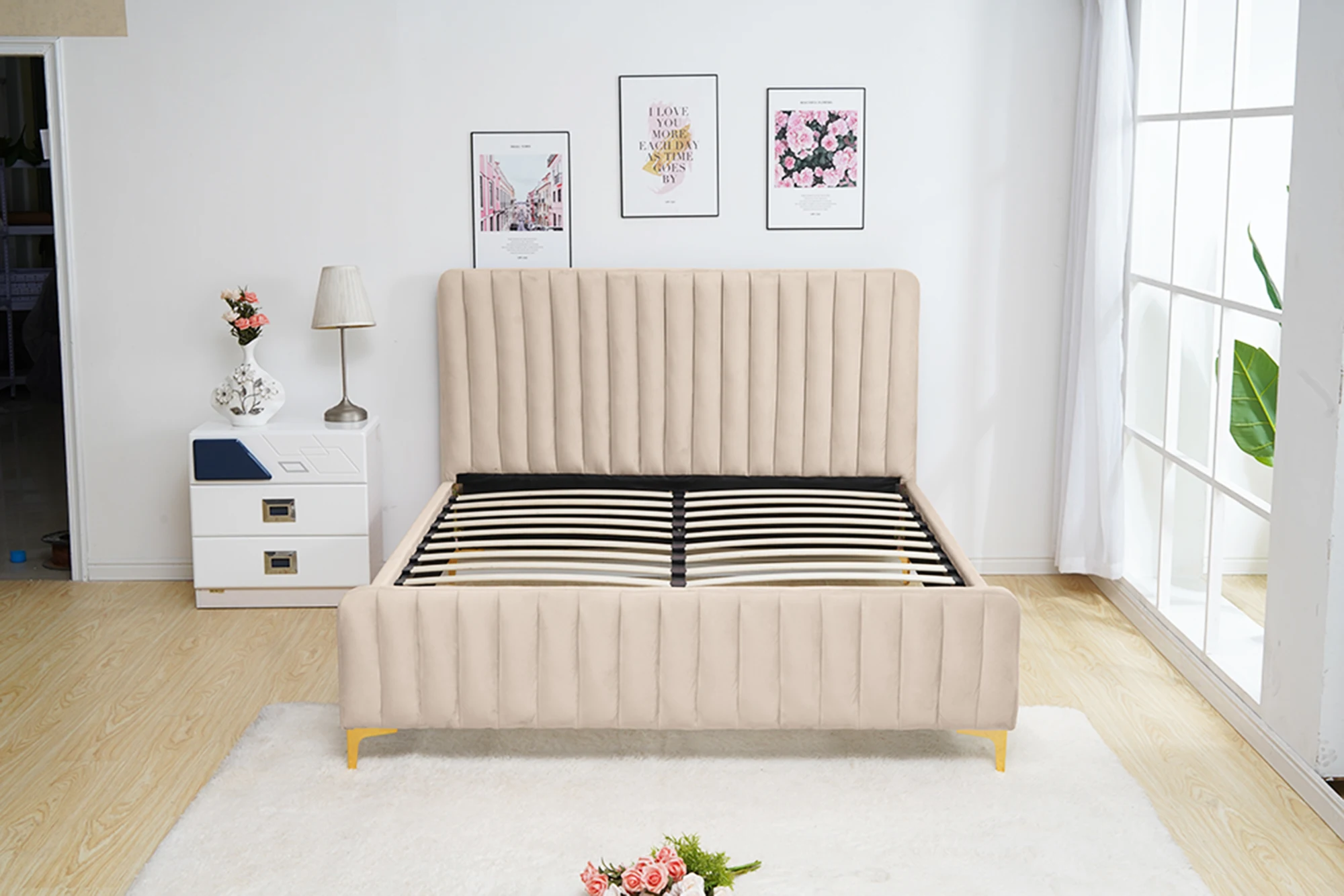 Upholstered Faux Leather Bed