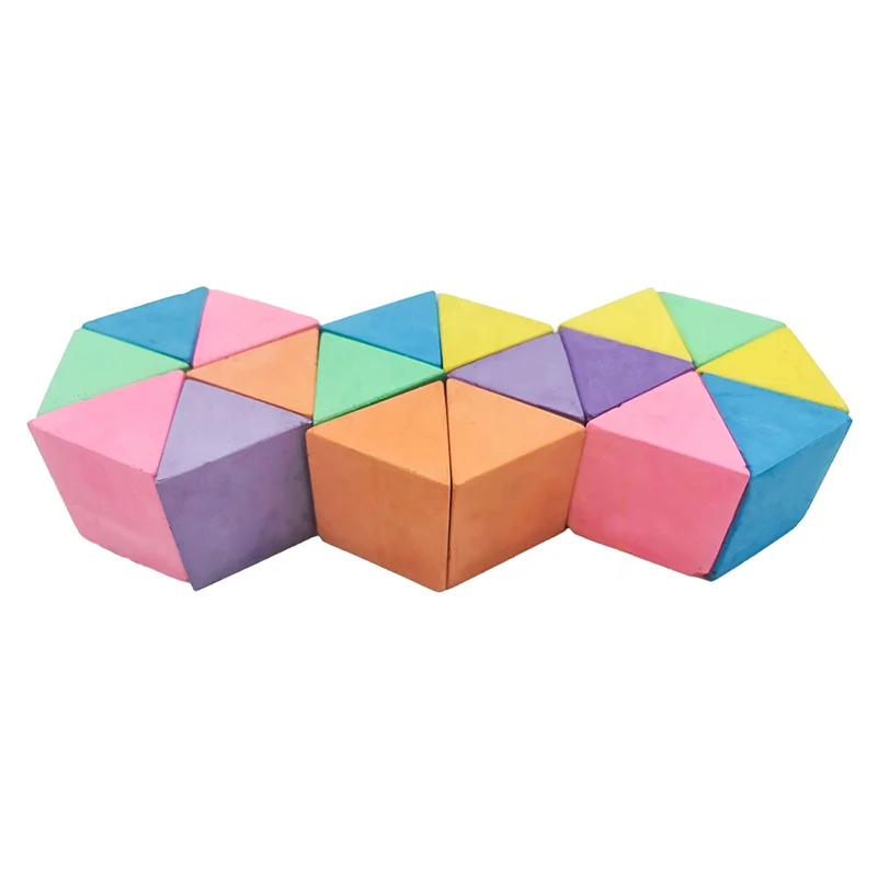 educational novelty  15 pieces of pyramid shaped  chalk  non toxic triangle sidewalk chalk for kids