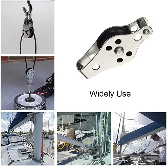 Small Boat Sailing Pulley Stainless Steel Nylon Rope Pulley Sailboat Pulley