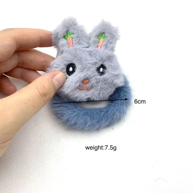 Милая женская резинка для волос Kawaii пушистые резинки с животными кроличьи вязания