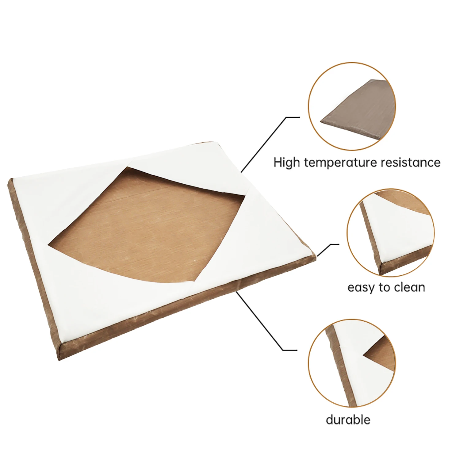 15*15in Coffee white Heating plate protective cover Anti-sticking hot press cover