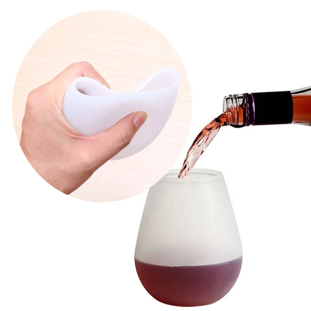Portable Silicone Wine Champagne Drinking Cup Glass for Outdoor Party Barbecue Camping