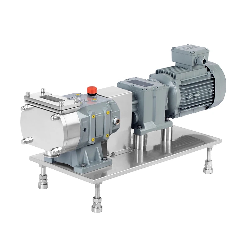 Horizontal Positive Displacement Meat Paste Transfer Rotary Lobe Pump