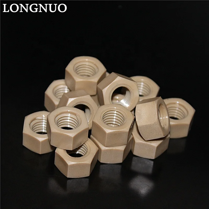 Peek plastic nut flat pad High temperature resistant Peek plastic hexagon nut corrosion resistant washer M3-M16