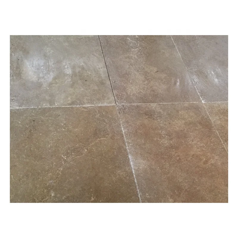 Marmol Travertino Cheap Price Turkish Walnut Brown Travertine Tumbled Unfilled Honed Chiseled