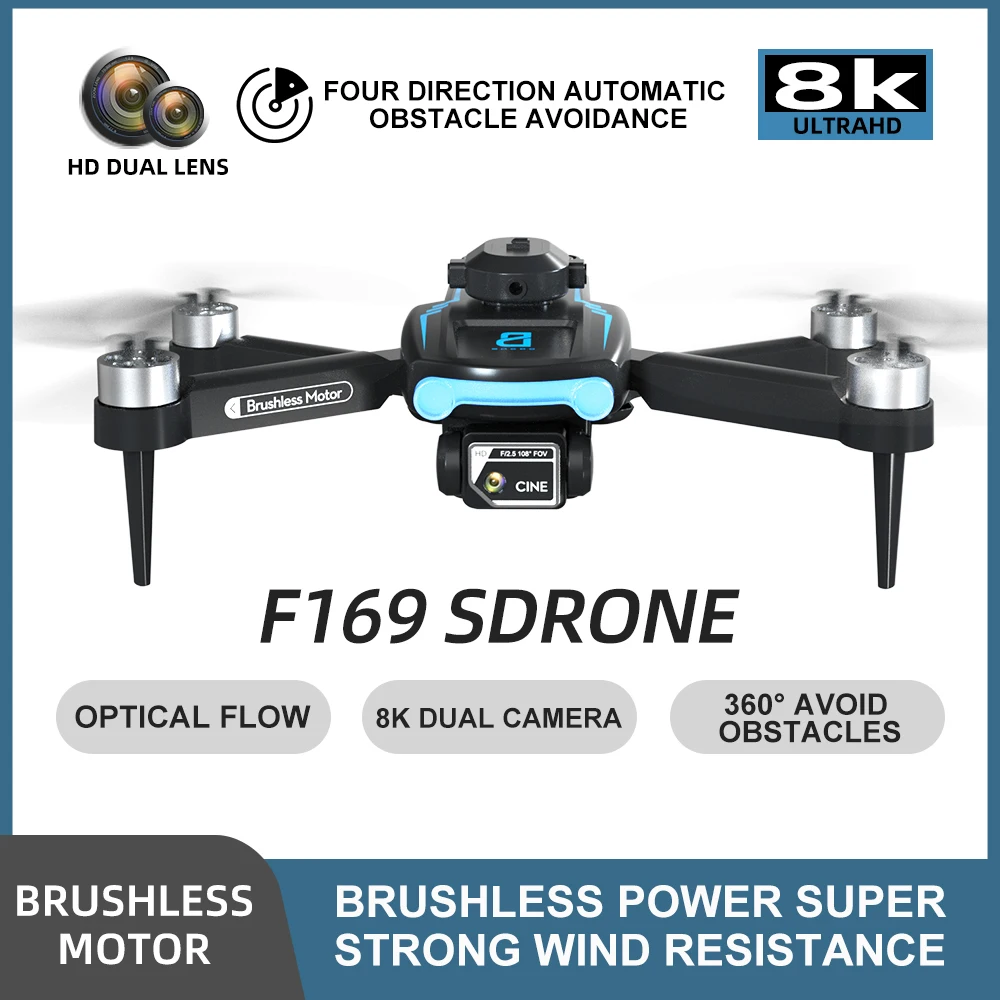 8k high definition brushless gesture recording optical flow localization intelligent follow obastacle avoidance mini rc drone