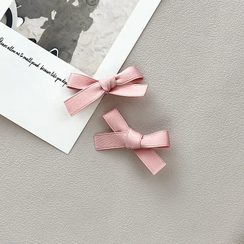 mini size custom color Sweet and Lovely Ribbon Bow Hairpin Simple Side Clip Bangs Hairpins baby girls hair bows clips