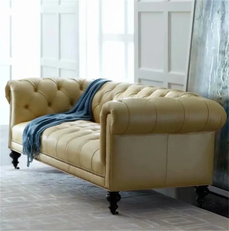 Custom furniture  Sitting room Italian cowhide 3-seater sofa