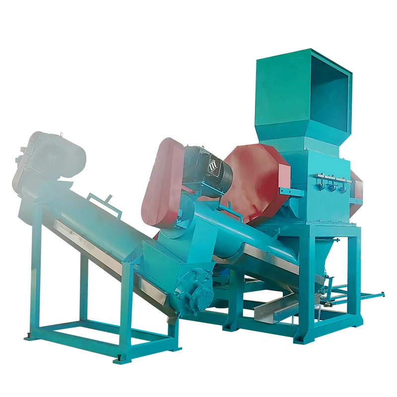 Large and small plastic waste crushing cleaning line mineral water bottle crusher equipment fruit basket leather pellet machine