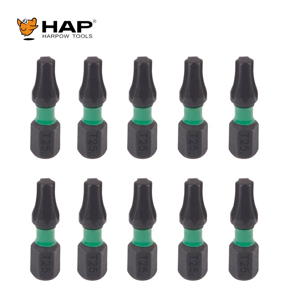Best Selling Product Torx Power Bits 10PCS Double Blister Packing T25 25MM Impact Screwdriver Bit Set