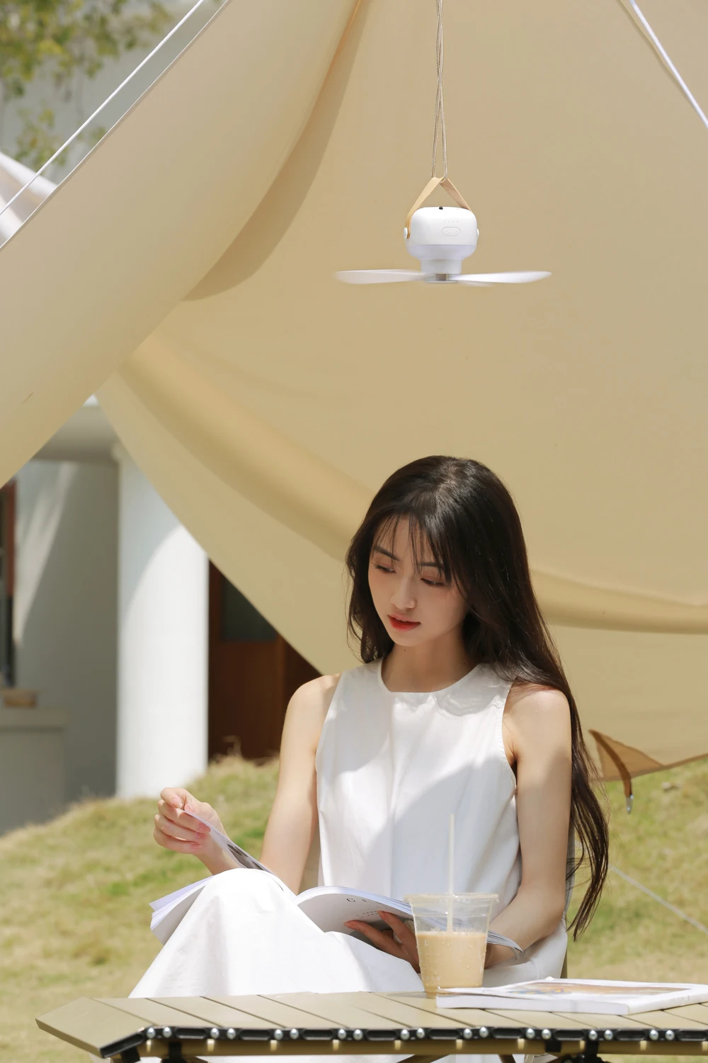 2023 ceiling fan Hanging desktop 2-in-1 -Infrared Remote Control foldable 7200mAh/7200mAh optional